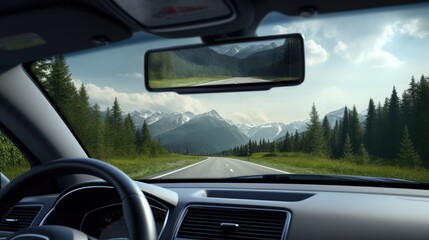 Rearview mirror with integrated camera, solid color background