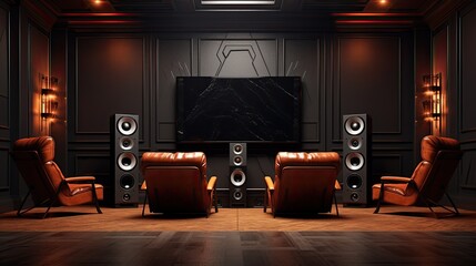 Wireless home theater systems for immersive entertainment, solid color background