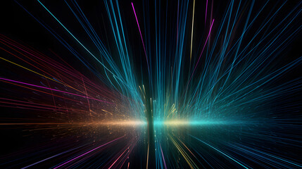 colorful glowing optical fiber geometric abstract lines poster background