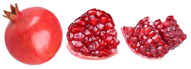 pomegranate and seeds pomegranate isolated, transparent PNG, PNG format, collection, cut out