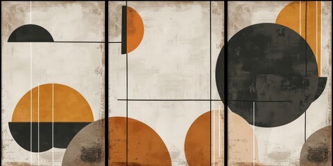 Layered brown toned geometric forms.