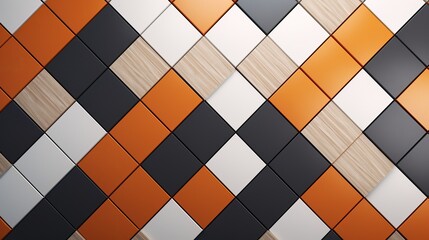 Close up of 3D geometric tile pattern