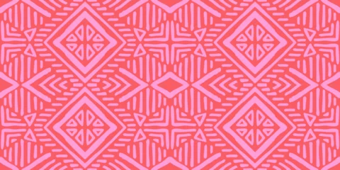 Papier Peint photo autocollant Style bohème Hand drawn Batik pattern seamless. Geometric chevron abstract illustration, wallpaper. Tribal ethnic vector texture. Aztec style. Folk embroidery. Indian, Scandinavian, African rug, tile.