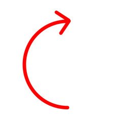 Red curved arrow right icon 