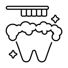 Cleaning. Dental icon set - Line Icon