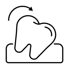 Falling Teeth. Dental icon set - Line Icon
