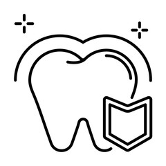 Enamel. Dental icon set - Line Icon