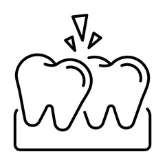 Overlapping. Dental icon set - Line Icon