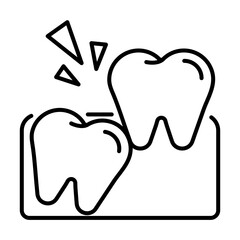 Impacted tooth. Dental icon set - Line Icon