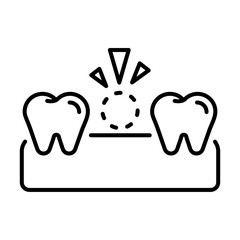 Fall out. Dental icon set - Line Icon
