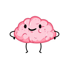 smhappy brain character cartoon vector illustration