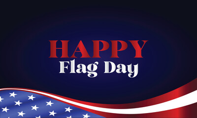 Flag Day Text With Usa Flag And Blue Radial Background Design