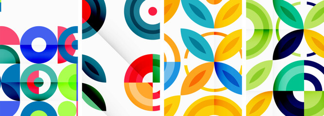 Round geometric elements and circles in background design for wallpaper, business card, cover, poster, banner, brochure, header, website