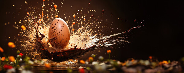 Explosion of a Brown Egg Shell