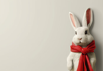 Obraz premium template minimal easter decoration deco rabbit empty space memo note