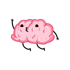 comic brain character cartoon vector illustration