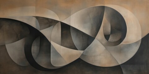 Vintage  charcoal painting circular style, with delicate hues blending in circular formations.