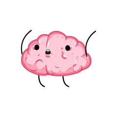 genius brain character cartoon vector illustration