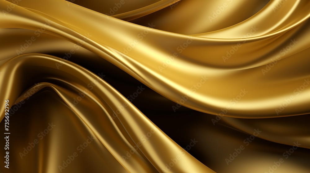 Canvas Prints Luxurious golden background with satin drapery. 3d illustration, 3d rendering.3d Abstract Modern Business Background wallpaper background golden with black wavy lines