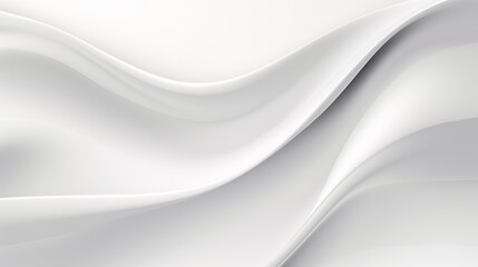 Minimal abstract white background with smooth curve, flowing satin waves for backdrop design for product or text over backdrop design