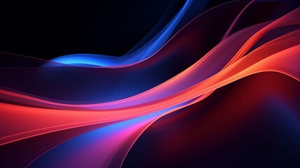 Motion flow elements with neon led illumination. Futuristic abstract background