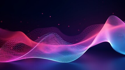 Wave of dots and weave lines. Abstract background. Network connection structure