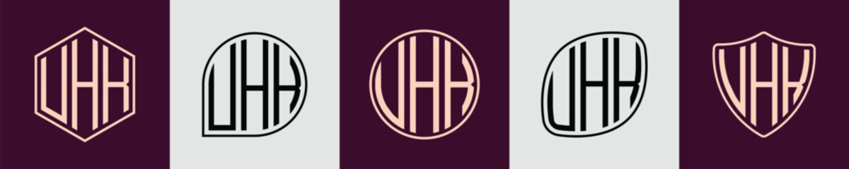 Creative simple Initial Monogram UHK Logo Designs.