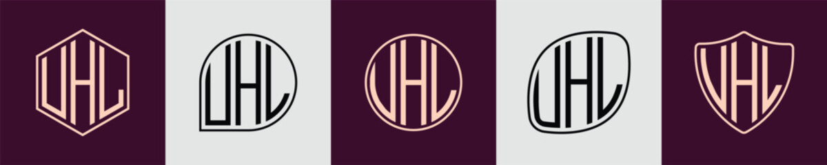 Creative simple Initial Monogram UHL Logo Designs.
