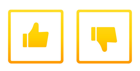 黄色のグラデーション｜グッドマークとバッドマーク
