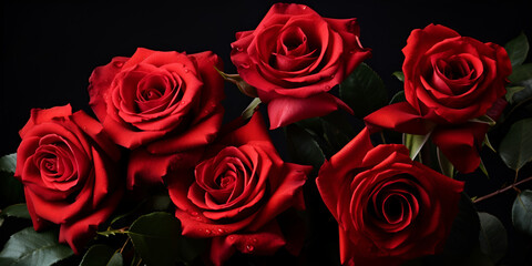 Funeral Red Roses on a Dark Background Generative By Ai 