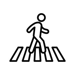 Crosswalk icon. Pedestrian crossing vector icon color editable
