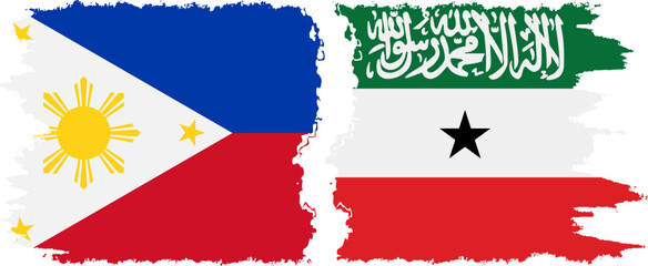 Somaliland and Philippines grunge flags connection vector