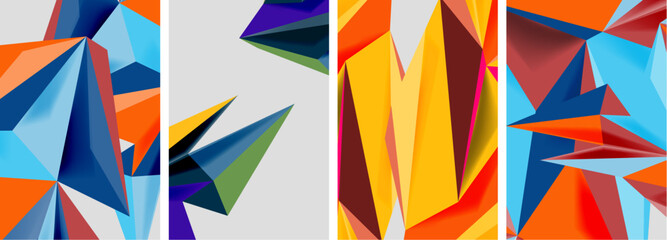 Triangle low poly mosaic posters. Vector illustration For Wallpaper, Banner, Background, Card, Book Illustration, landing page