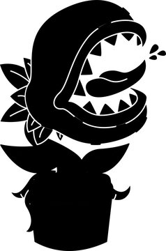 Hand drawn venus flytrap cartoon illustration