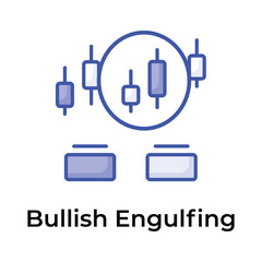 Creatively crafts stock market related icon, Bullish Engulfing vector design