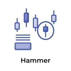 Well designed trading and stock market related icon, hammer vector design