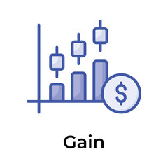 Stock market growth chart vector design isolated on white background
