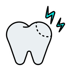Have a toothache. Dental icon set - Colorline Icon