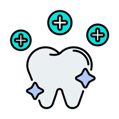 Supplement. Dental icon set - Colorline Icon