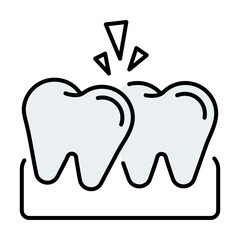 Overlapping. Dental icon set - Colorline Icon