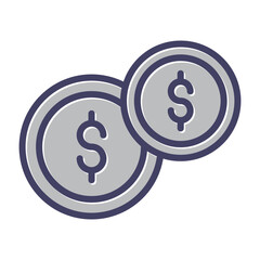 Obraz premium Coins Vector Icon