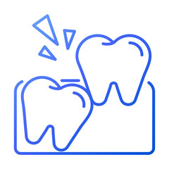 Impacted tooth. Dental icon set - gradient Icon