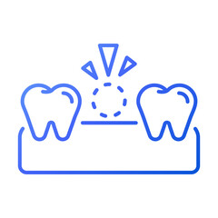 Fall out. Dental icon set - gradient Icon