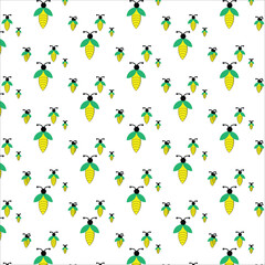 Cartoon bee pattern. Bee flying. Vector illustration