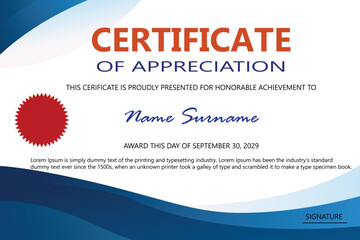 Gradient elegant certificate template of employee appreciation