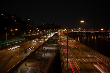 View of the bridge in the night