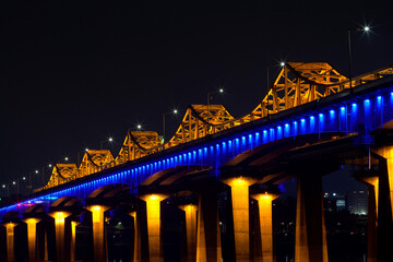 View of the bridge in the night