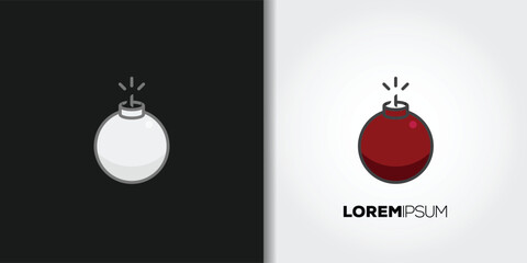 dynamite bomb logo set