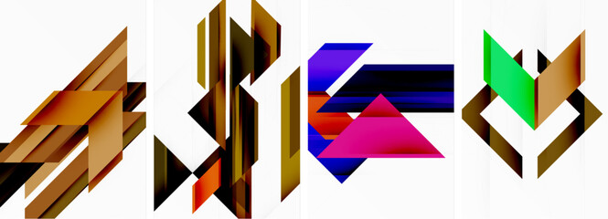 Triangle poster abstract background set for wallpaper, business card, cover, poster, banner, brochure, header, website