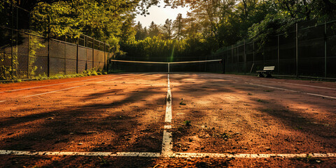 The Competitive Arena: Empty Tennis Court Photo
